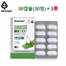 엔젯오리진 징코맥스 1300 (30캡슐) 혈액순환 기억력개선 활력충전, 30정, 1개