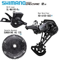 시마노 변속기 DEORE 후방 드레일러 SLM6100R 기어 레버 12 단 RDM6100 SUNSHINE HG 50 52T 카세트 스프로킷 CNM6100 체인 부품, 5.M6100W - 50T