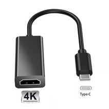 USB 타입 C 비디오 컨버터 케이블 4K USB3.1 10Gbps HDTV 어댑터 코드 to HDMI 호환, 01 Black