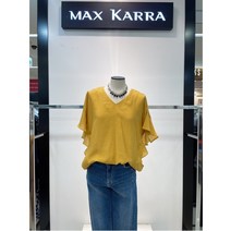 막스카라 W몰 막스카라 V넥 러플 블라우스 M12QWB369MEY1