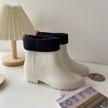 겨울 예쁜 기모 안감 레인 부츠 방수 장화 3color 겨울털 패션 여성 털안감 여자숏
