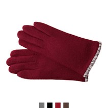 브리딩드림 짧은 끝 여자장갑 가죽장갑 모직 퍼 은장로고 남녀공용모직장갑