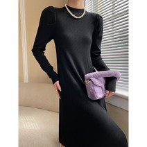 소재좋은 팔뚝 체형 커버 퍼프 하체비만 심플 원피스 맘 등원룩