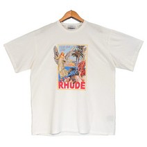 말 그림 돈나무 액자 Rhude 블랙 반팔 티셔츠 High Street Retro Horse California View 프린트 로고, 03 Picture 3_04 XL