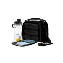 헬스 숄더백 도시락 물통 세트 벌크업 도시락통 아웃도어 출근 대용량 식가방 심플, 블랙(세트)