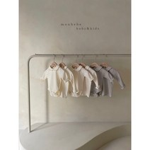 봄)가을베이비 아기 백일 돌전후 남여아동 몽베베 둥근카라 무지 스트라이프 도트 슈트 티셔츠 이너