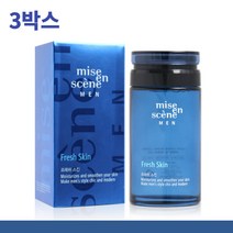 3박스 미장센 프레쉬 남성스킨 토너 140ml 아빠선물 아버지선물 삼촌선물 남성기초화장품 남자기초화장품 40대남자화장품 헬스후스킨 헬스후토너 운동후스킨 운동후토너 남자스킨로션 추천