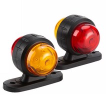 스탠다드메카닉 중장비 부품 2 x 12v 24v 트럭 트레일러 조명 led 사이드 마커 위치 램프 트럭 트랙터 클리어런스 램프 주차 라이트 레드 화이트앰버 DIY, 스타일 02, 씨엔