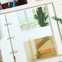 미니사진앨범 백지점착 1P 튼튼한 스크랩 포토 포켓 첩 보관통 함, 베이지