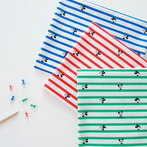소잉홀릭 면20수 디즈니원단 미키스트라이프 3종 미키마우스 캐릭터 천원단 03387, 레드