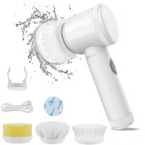 Cosmify 충전식 전동 브러쉬 USB 강력파워 청소 전동솔 버블 + 본체 세트 +청소솔 3/5종 + 거치대, 3종 브러시