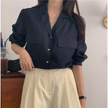 늘솜미 (S~XL) 캐주얼 더블 포켓 블라우스 셔츠 nsm005