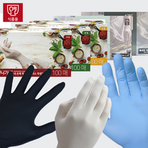 100매 니트릴장갑 라텍스장갑 애니가드글러브 블랙 식품용 검정 세차 캠핑 위생장갑 일회용장갑 미용 식당 주방, 애니가드라텍스장갑(1팩)-M