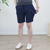 로코비전 남성 인절미 스판 카고 반바지 빅사이즈 커플 5부 밴딩 팬츠