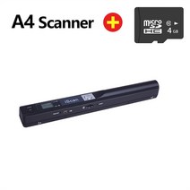 북스캐너 북스캔 책스캔 셀프북스캔 IScan-휴대용 A4 문서 스캐너 책 사무실 핸드헬드 모바일 JPG/PDF 900, 02 Black 4G SD Card
