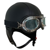 한미 고글모 미군모 반모 오토바이헬멧 패션헬멧 하이바 바이크헬멧 스쿠터헬멧 용품 헬멧, 10.가죽 블랙