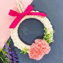 복지센터 돌봄교실 소품 만들기수업 카네이션 리스 만들기 공예 노인교육 diy키트 DIY