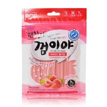 강아지 치석제거 간식 딸기맛 덴탈껌 1봉 댕댕이 노령견껌 반려견호텔 강쥐, 1개