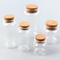 [무료배송]중형 대형 코르크 마개 유리병 글라스 병 원형 수납 보관 용기, 1개, 37x40mm