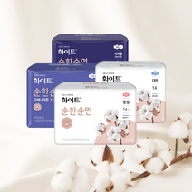 화이트 순한순면 생리대 2팩+2팩 면생리대순면생리대생리대대형생리대중형생리대추천, 2.대형14매 2EA+2EA