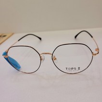 동글이안경(다각형) TOPS2 1254 54 블랙 로즈골드 메탈안경테