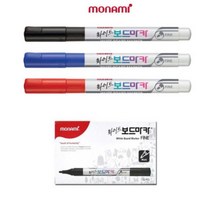 펜썰/6000 모나미세필보드마카Fine/1다스12개/흑 청 적, 레드, 12개입