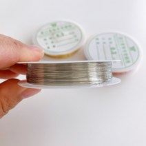 0.2/0.3/0.4mm 실버 1롤 공예용 주얼리 와이어 악세사리 비즈 핸드폰줄 마스크스트랩 부자재, 03