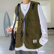 남자 조끼 스트릿 캐주얼 스타일 패션 베스트 데일리 멀티 골덴 남성 포켓 코듀로이 누빔 퀼팅 정장 가을