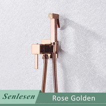 벽붙이 샤워수전 벽붙이수전 Senlesen-황금 비데 샤워 수도꼭지 솔리드 황동 분무기 노즐 뜨거운 냉수 믹서, 05 Rose Golden B