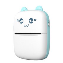영수증사진기 휴대폰사진출력 고양이 블루투스 핸드폰 미니 인화기 포토 프린터 즉석 휴대용, 단일사이즈, 블루 스티커 5포함