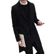 가을 겨울 남성용 슬림 롱 코트 men