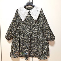 [신디키즈]#레이스 카라와 꽂나염 포인트로 우아하고 러블리한 여성스러운 원피스!!@플라워 나염 러플소매 쉬폰 원피스 CIOW22S01@NC서면점