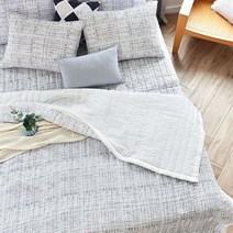 내추럴 시어서커 이불 SS Q 침대스프레드 시어서커 패드 여름이불세트 여름용이불 여름용 침대패드 차가운이불 신혼부부이불 자취생선물 손님용이불 그레이 블루