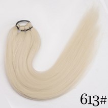 붙임머리 AZQUEEN-26 인치 긴 포니테일 및 고무 밴드 래핑 블랙 브라운 가발 헤어피스 부분가발복싱 브레이드, [06] 613