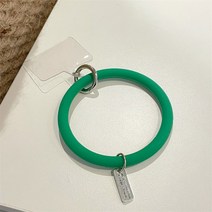트렌디 한 부드러운 실리콘 휴대 전화 체인 여자 여자 핸드폰 스트랩 분실 방지 끈 매달려 코드 보석 팔찌 키 체인, 2PC, Light green
