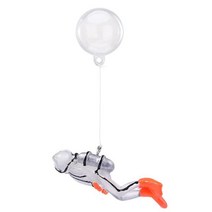 어항꾸미기 Floating Aquarium Decorations Glow-in-the-dark Fish Tank Diver Decoration Small Decor Underwat, [01] White