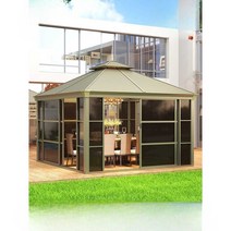 원두막 정자 자재 정원 나무 방갈로 야외 용품, (투명보드)3x4미터지붕2겹+문4+창문4