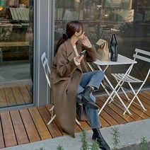 핫핑 스탠바이 오버핏 기모롱코트