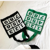 숫자디자인 캐주얼감성 니트숄더백 가방 가벼운가방 데일리가방 니트가방 여자가방 천가방 뜨개가방 그물백