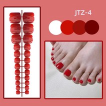 붙이는젤네일 네일팁 24P 아크릴 발톱 팁 밝은 얼굴 네일 아트 이동식 인조 접착제 포, 한개옵션1, 01 JTZ4-False Toenails