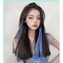 VENUS 포인트 헤어 브릿지 붙임머리 똑딱이 컬러 피스 셀프 부분 가발 스트레이트 웨이브, 애쉬퍼플