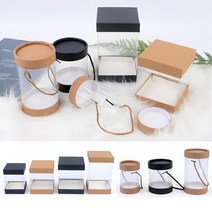 골든트리 투명 몸통 선물포장 케이스, 사각 9x15cm 브라운