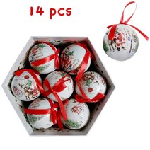 FREELIFE 트리장식세트 트리꾸미기재료 크리스마스트리볼 EY-422, 7.5cm, 14 Pcs B8-2