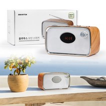 다번다 USB TF 메모리 자동재생 FM 라디오 시계 블루투스 스피커, 브라운 STBT-RS300