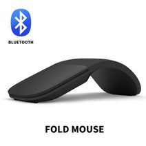 접이식 무선 블루투스 마우스 아크 터치 슬림 평면 인체 공학적 조용한, CHINA, Black Bluetooth Only