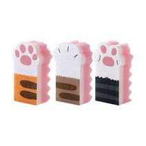 주방 싱크대 설거지 큐티 고양이 발 청소 수세미 물결, 1, 1