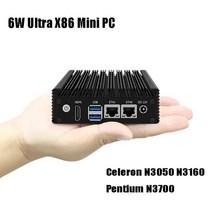 소형미니PC 미니 휴대용 산업용 한뼘 6W 울트라 X86 팬리스 PC 펜티엄 N3700 셀러론 N3160 N3050 쿼드코어 컴퓨터 포켓 GPIO 듀얼 LAN 2xUSB3.0, 03 Pentium N3700_01 미국, 06 4G RAM 64G SSD