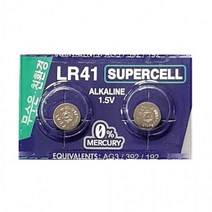 슈퍼셀 무수은 건전지 LR41(1알) 1.5V 알카라인 전지, 1개, 상세페이지 참조