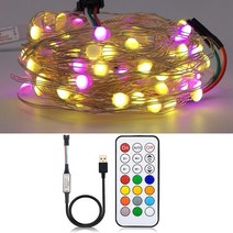 USB SK6812 LED 문자열 크리스마스 조명 침실 WS2812B RGB Led 빛 블루투스 풀 컬러 주소 지정 개별적으로 DC5V, 21Keys USB Kit_11, 10m_3