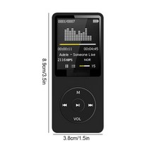 MP3 플레이어 USB 충전 기록 디지털 디스플레이 화면 미디어 무손실 휴대용 포켓 스포츠 러닝 워킹 음악 재생, [02] 32GB, [02] Black